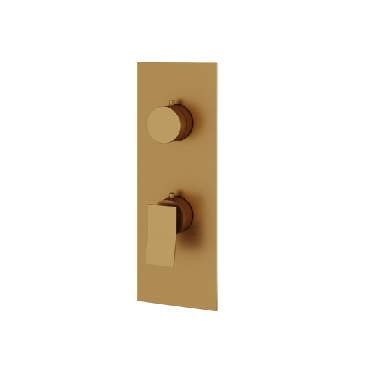 SQUARE ROUND TRIM SET WITH 3-WAY SHARED DIVERTER FOR THERMOSTATIC VALVE