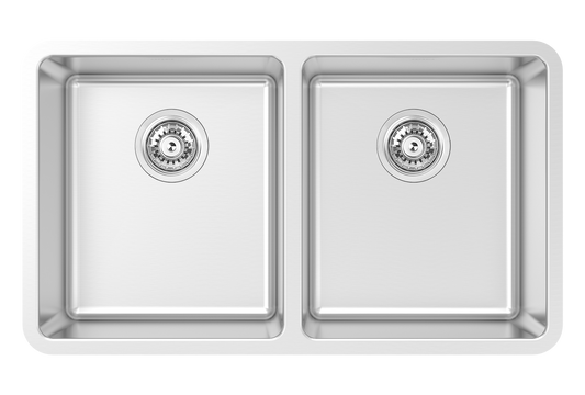 ZOMODO ARC200U 32" 50/50 Dbl Sink - UM, 16ga, R20, Single Box
