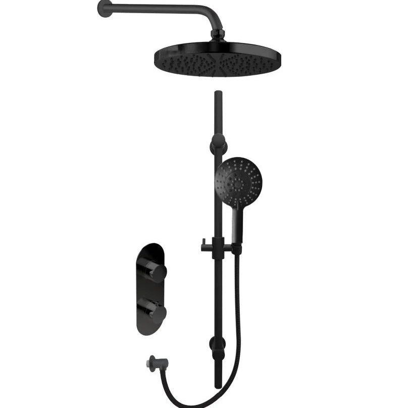 Aquadesign X110MB Matte Black Shower Kit – Thermostatic Shower System