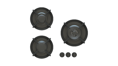 PITT CAPITAL CAPITAL3BT-NG, 3-Burner, Top Mounted Control Knobs, BLACK Edition Burners, Natural Gas