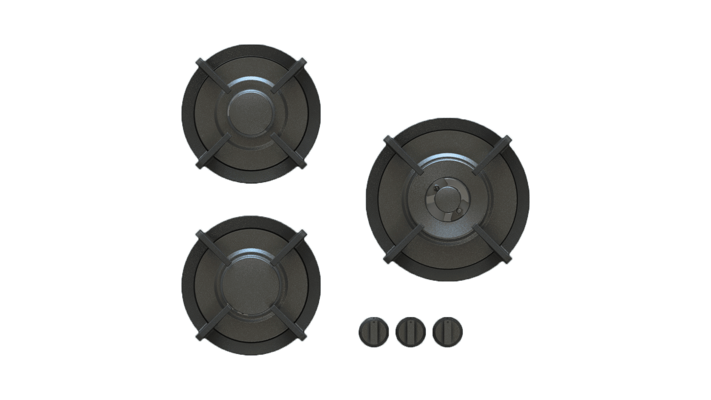 PITT CAPITAL CAPITAL3PT-NG, 3-Burner, Top Mounted Control Knobs, PRO Brass Burners, Natural Gas