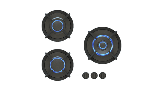 PITT CAPITAL CAPITAL3PT-NG, 3-Burner, Top Mounted Control Knobs, PRO Brass Burners, Natural Gas