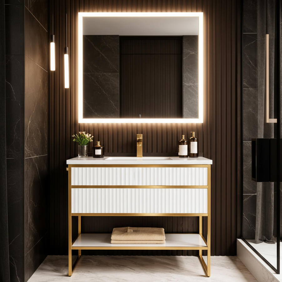 Bagno Italia 36" Vanity - Quartz Counter Top & Porcelain Sink