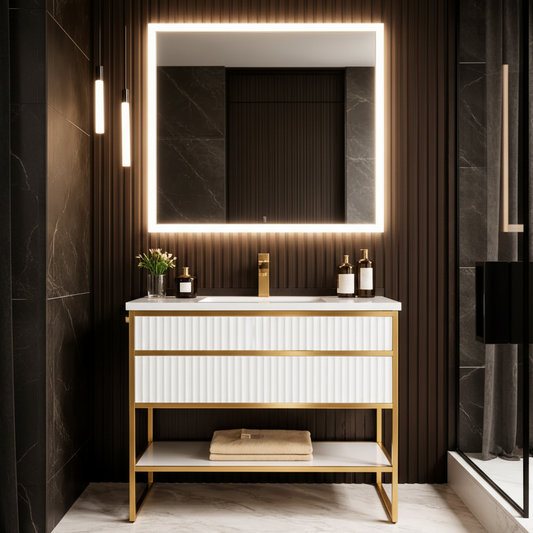 Bagno Italia 36" Vanity - Quartz Counter Top & Porcelain Sink