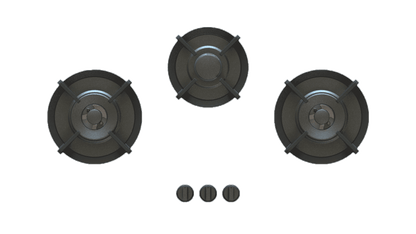PITT COLO COLO3BT-NG, 3-Burner, Top Mounted Control Knobs, BLACK Edition Burners, Natural Gas