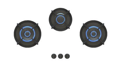 PITT COLO COLO3PT-NG, 3-Burner, Top Mounted Control Knobs, PRO Brass Burners, Natural Gas