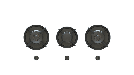 PITT CUSIN CUSIN3PT-NG, 3-Burner, Top Mounted Control Knobs, PRO Brass Burners, Natural Gas