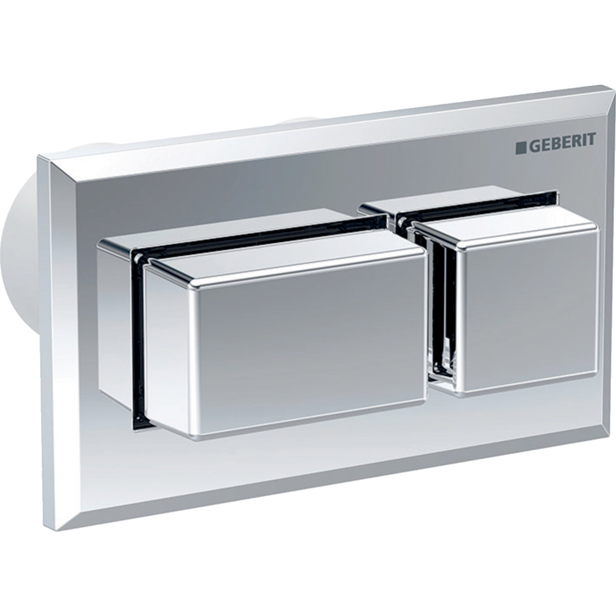 GEBERIT 116.054.21.1 Remote Flush Actuation, Square Design, Pneumatic, For Dual Flush, For Sigma Concealed Cistern 8 Cm, Concealed Actuator, Protruding