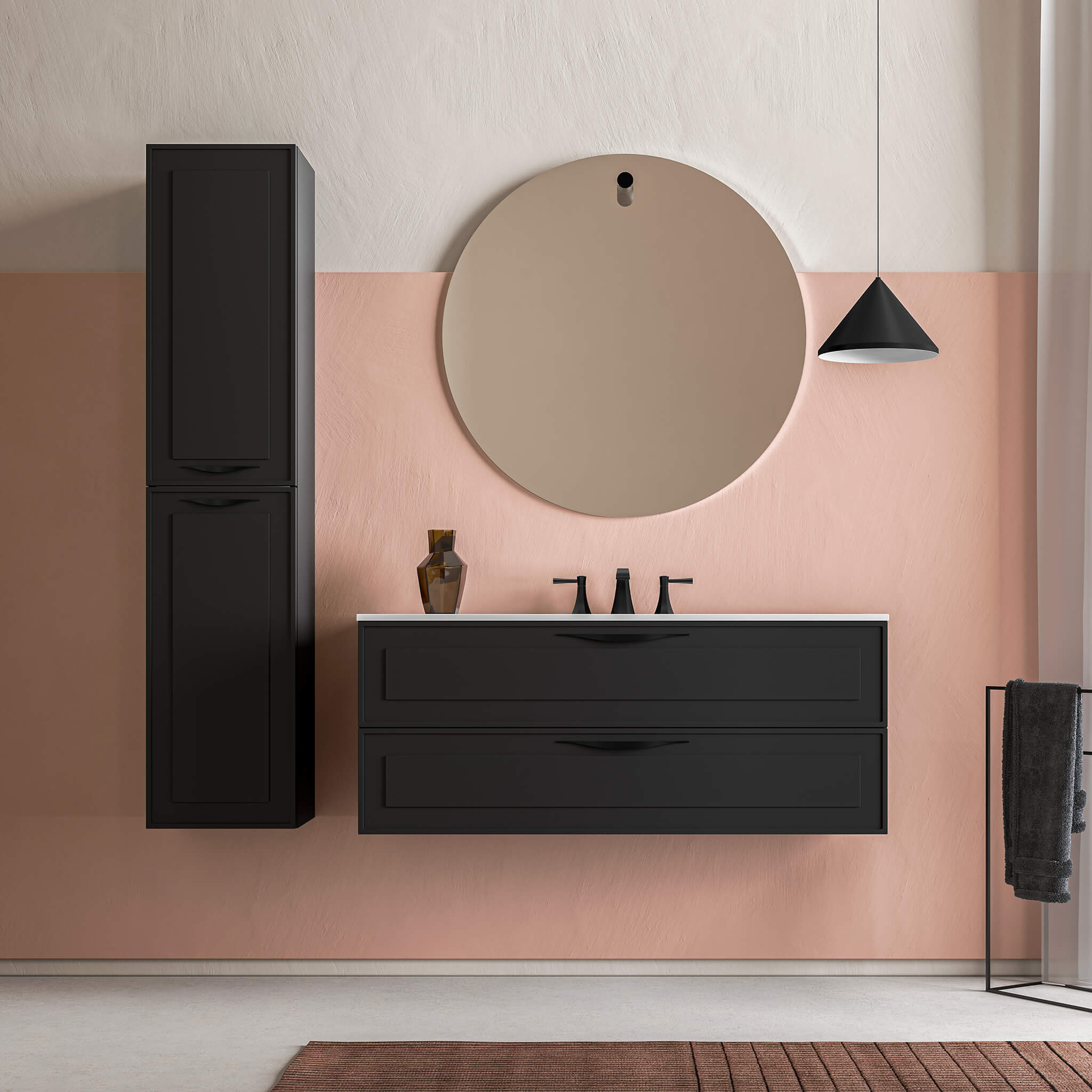STONETOUCH DEV48 Deville Wall Mounted Vanity 48"