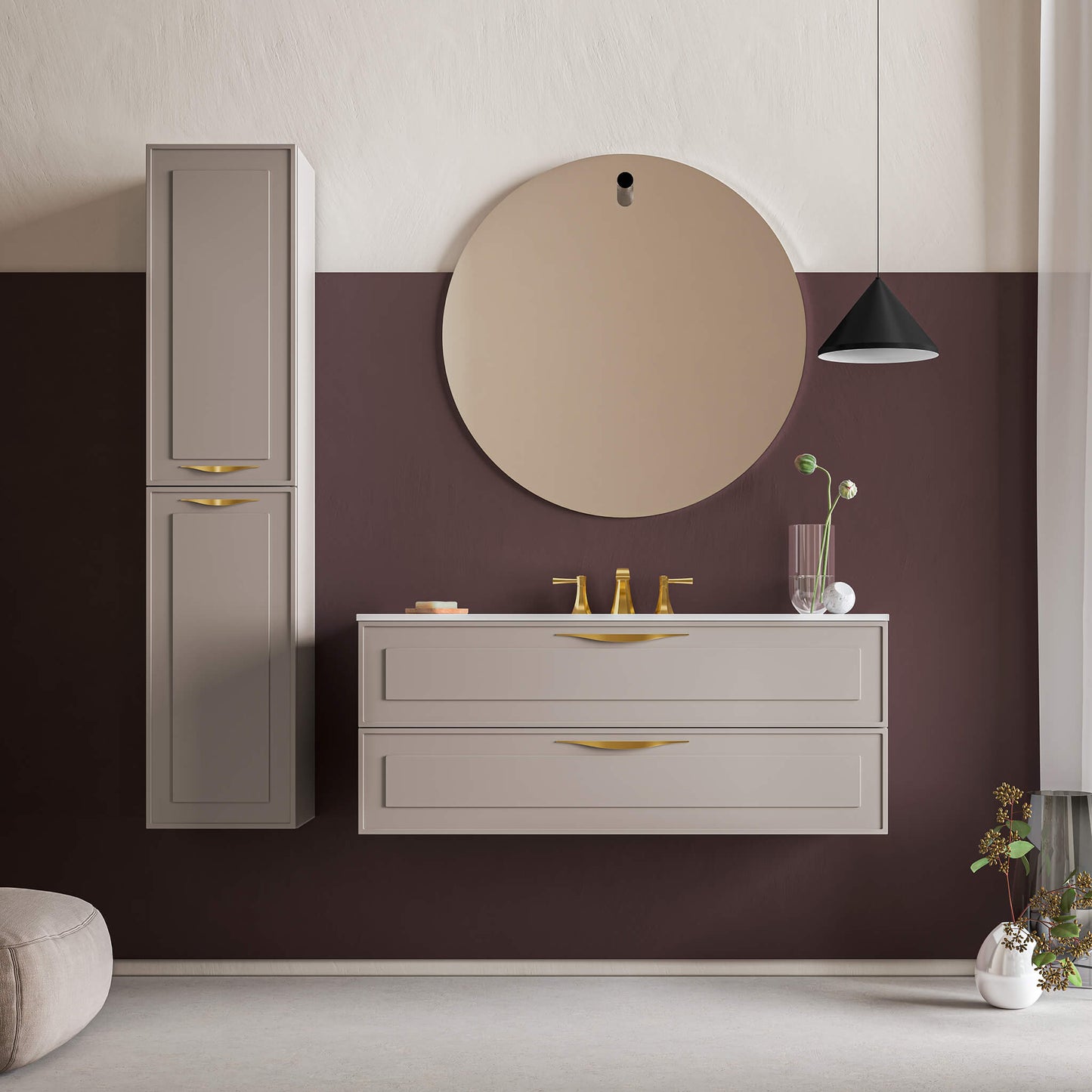STONETOUCH DEV48 Deville Wall Mounted Vanity 48"