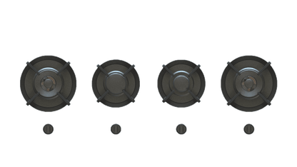 PITT DANAU DANAU4BT-NG, 4-Burner, Top Mounted Control Knobs, BLACK Edition Burners, Natural Gas