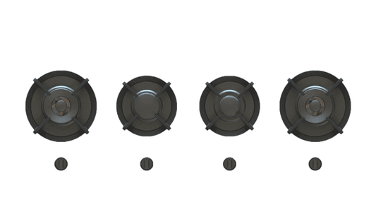 PITT DANAU DANAU4PT-NG, 4-Burner, Top Mounted Control Knobs, PRO Brass Burners, Natural Gas