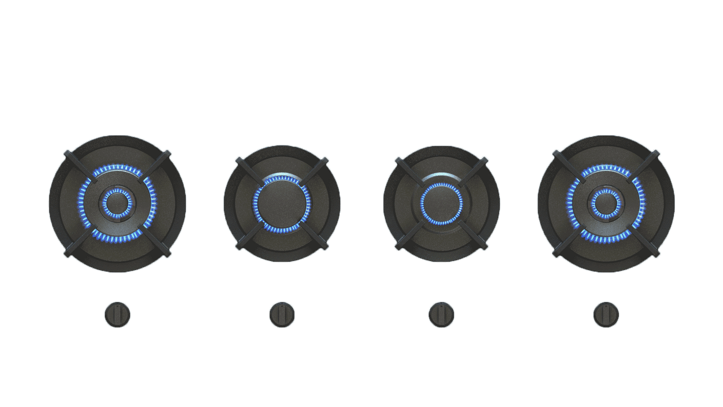 PITT DANAU DANAU4BT-NG, 4-Burner, Top Mounted Control Knobs, BLACK Edition Burners, Natural Gas
