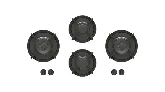PITT DEMPO DEMPO4BT-NG, 4-Burner, Top Mounted Control Knobs, BLACK Edition Burners, Natural Gas