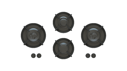 PITT DEMPO DEMPO4PT-NG, 4-Burner, Top Mounted Control Knobs, PRO Brass Burners, Natural Gas