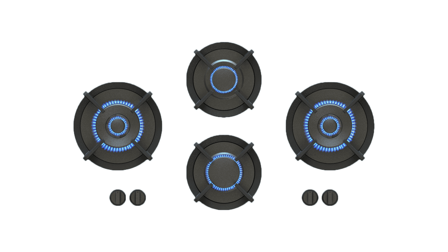 PITT DEMPO DEMPO4PT-NG, 4-Burner, Top Mounted Control Knobs, PRO Brass Burners, Natural Gas