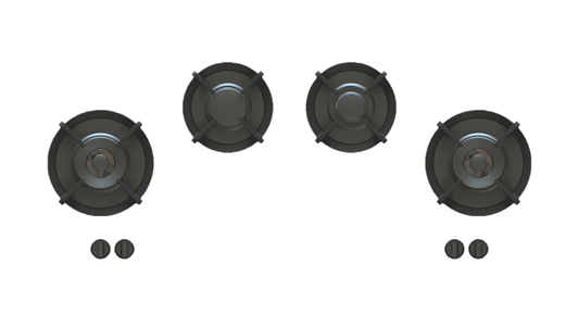 PITT DRUM DRUM4BT-NG, 4-Burner, Top Mounted Control Knobs, BLACK Edition Burners, Natural Gas
