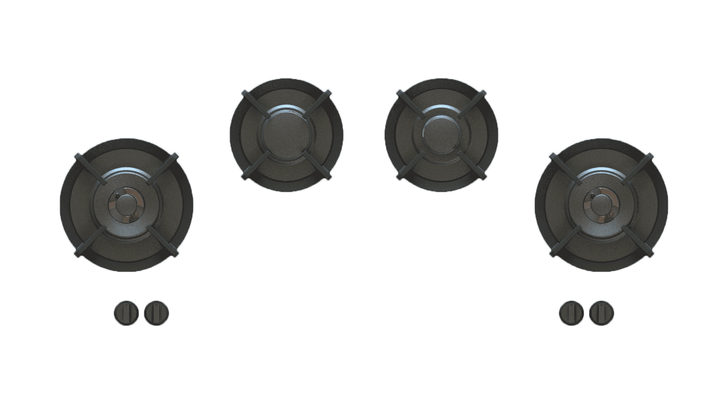 PITT DRUM DRUM4PT-NG, 4-Burner, Top Mounted Control Knobs, PRO Brass Burners, Natural Gas