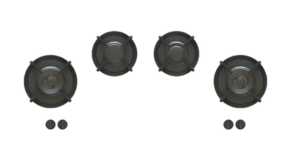 PITT DRUM DRUM4PT-NG, 4-Burner, Top Mounted Control Knobs, PRO Brass Burners, Natural Gas