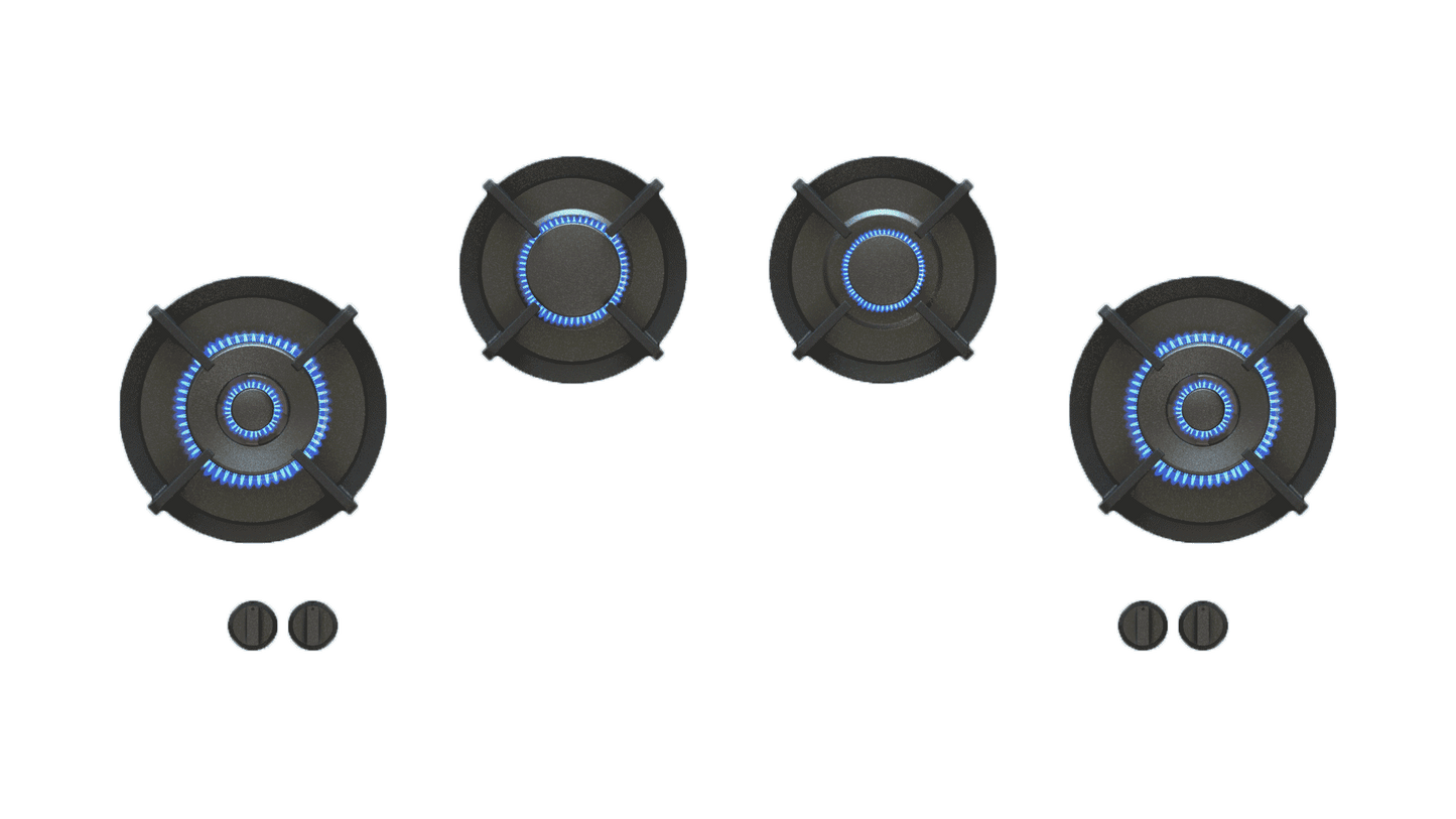 PITT DRUM DRUM4BT-NG, 4-Burner, Top Mounted Control Knobs, BLACK Edition Burners, Natural Gas