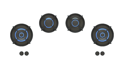 PITT DRUM DRUM4PT-NG, 4-Burner, Top Mounted Control Knobs, PRO Brass Burners, Natural Gas