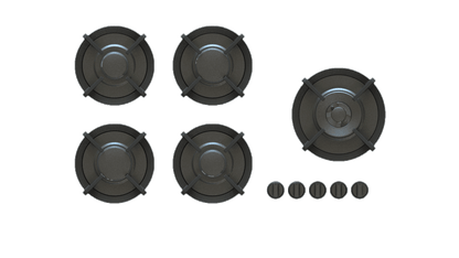 PITT EBEKO EBEKO5PT-NG, 5-Burner, Top Mounted Control Knobs, PRO Brass Burners, Natural Gas