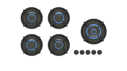 PITT EBEKO EBEKO5PT-NG, 5-Burner, Top Mounted Control Knobs, PRO Brass Burners, Natural Gas