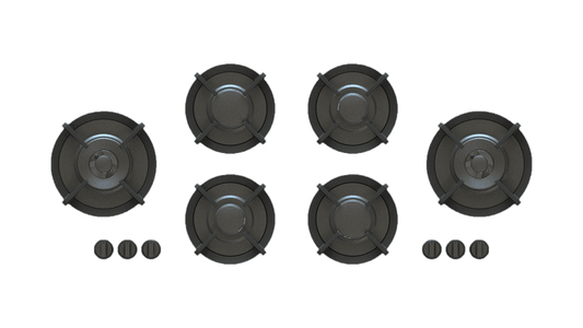PITT FOESSA FOESSA6PT-NG, 6-Burner, Top Mounted Control Knobs, PRO Brass Burners, Natural Gas