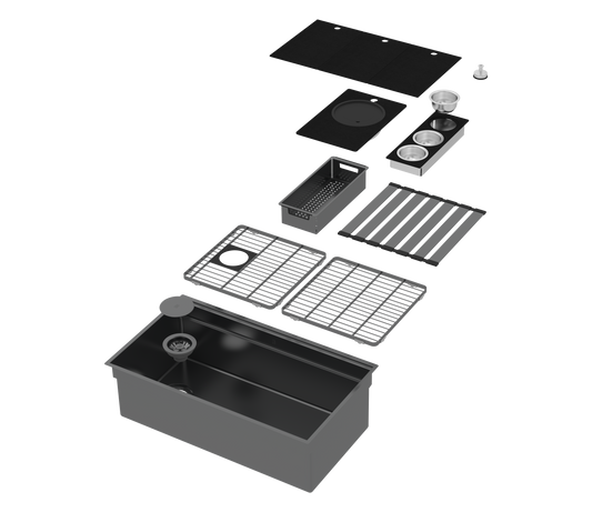 ZOMODO IQC760 31" 2-Tier Workstation Sink + Accessories Kit
