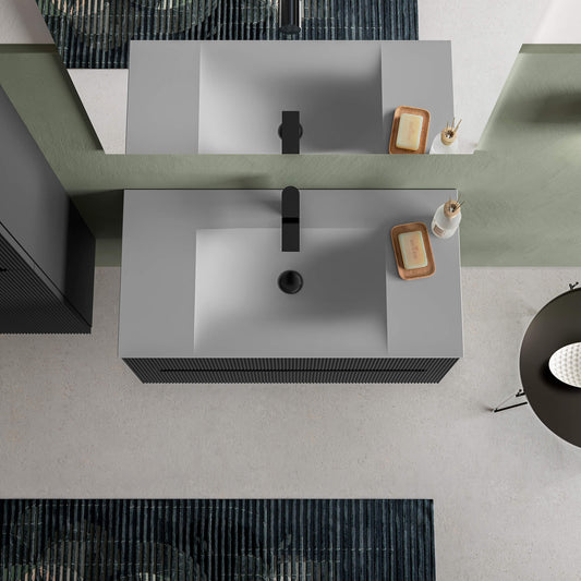 STONETOUCH 1NEV36 Neve 36'' Mineralsolid Vanity Top - 1 Hole