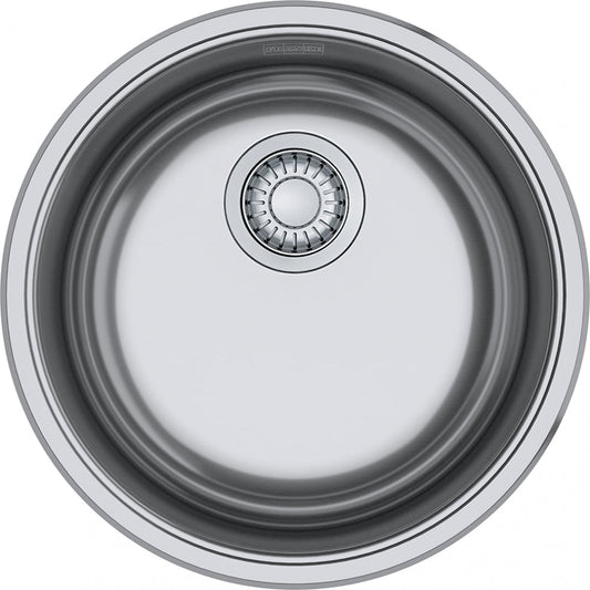 FRANKE RBX110 ROTONDO DM 20G SS SGL 21CAB WITH STRAINER BASKET STAINLESS STEEL SINK