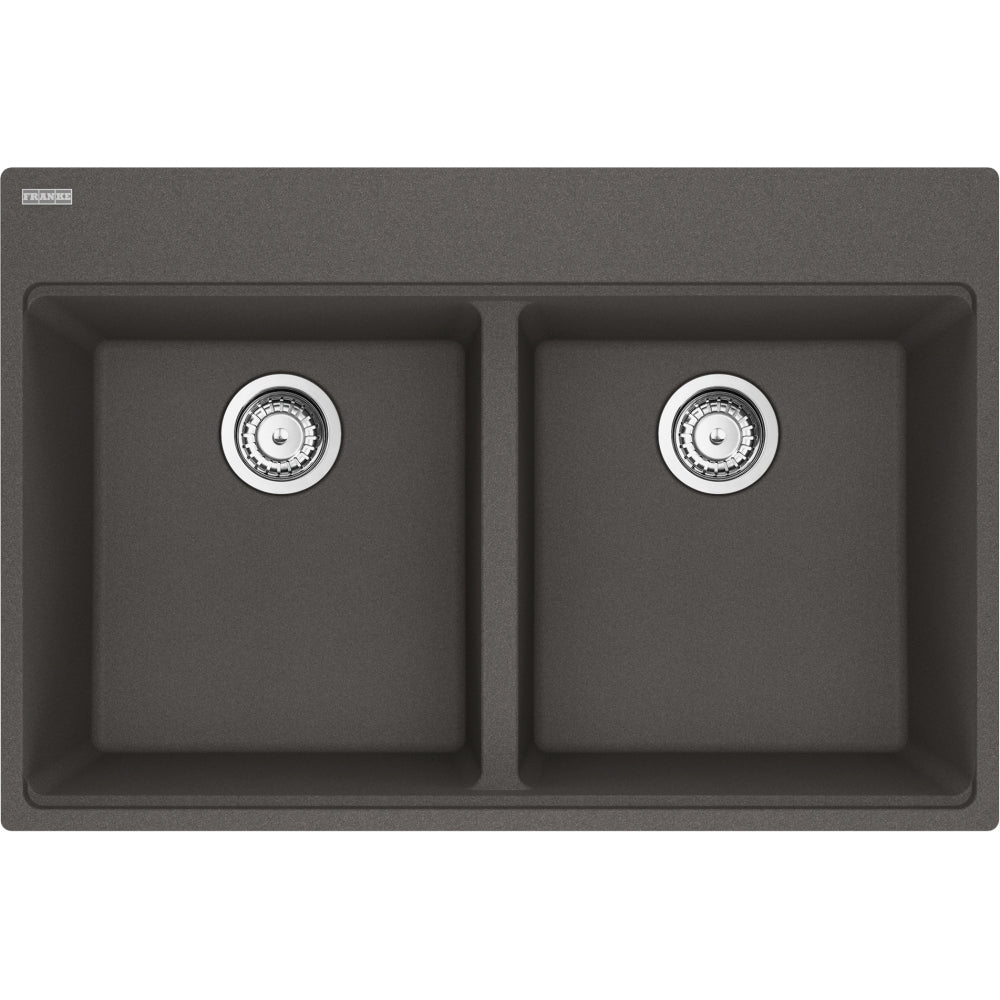 FRANKE MAG6201515 MARIS TM GRN DBL 36CAB WITH STRAINER BASKET GRANITE COMPOSITE SINK
