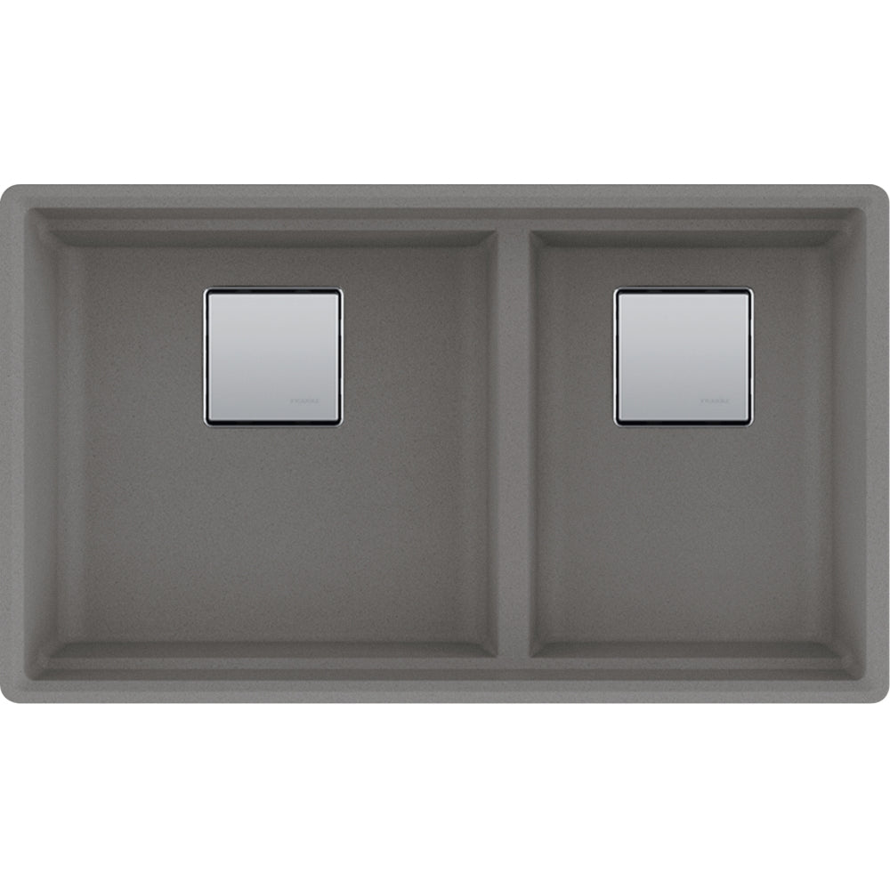 FRANKE PKG160LD PEAK UM GRN DBL 36CAB - LOW DIVIDE WITH STRAINER BASKET GRANITE COMPOSITE SINK