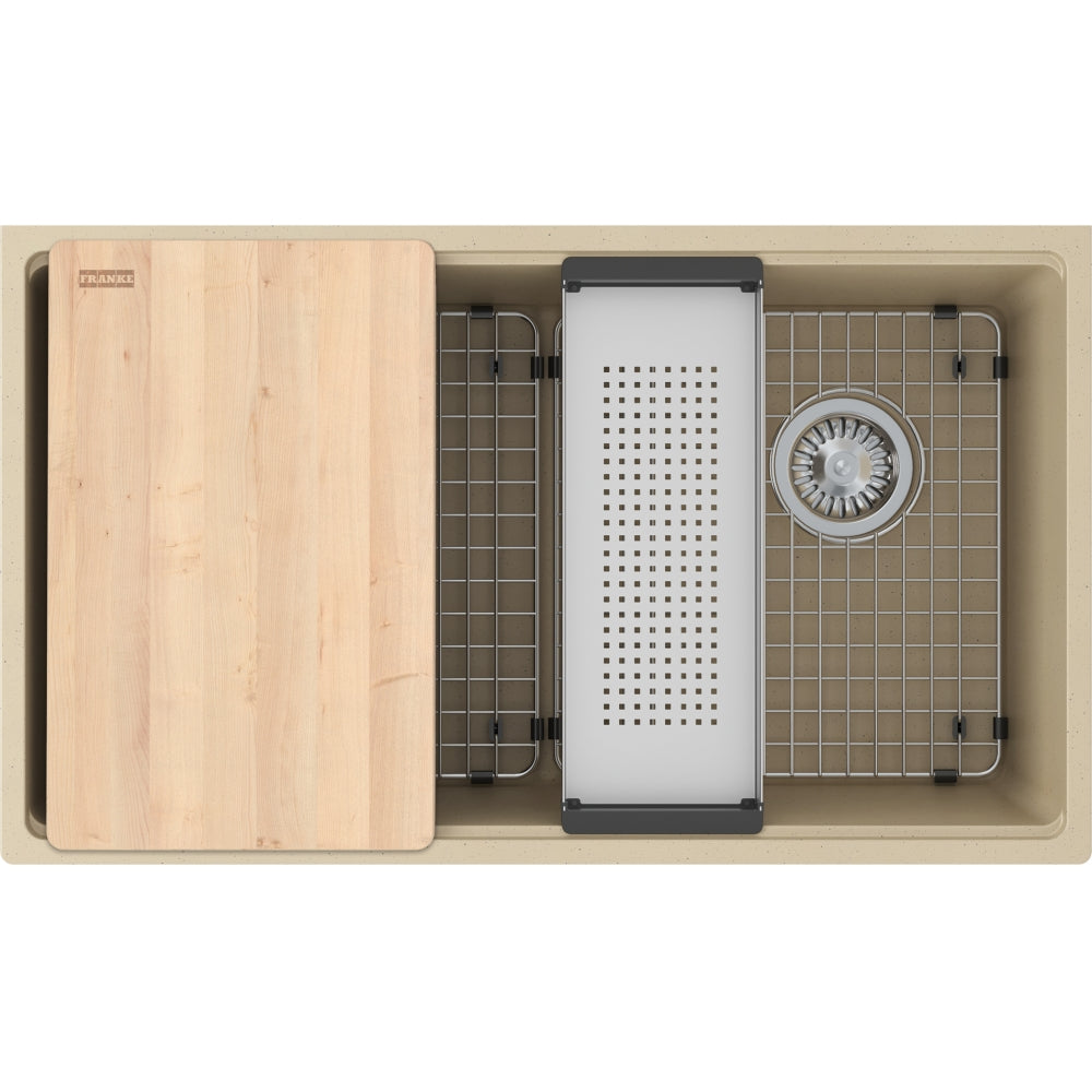 FRANKE MAG11031OW MARIS UM GRN SGL - OFFSET WASTE WITH STRAINER BASKET GRANITE COMPOSITE SINK