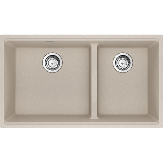 FRANKE MAG1601812LD MARIS UM GRN DBL 36CAB - LOW DIVIDE WITH STRAINER BASKET GRANITE COMPOSITE SINK