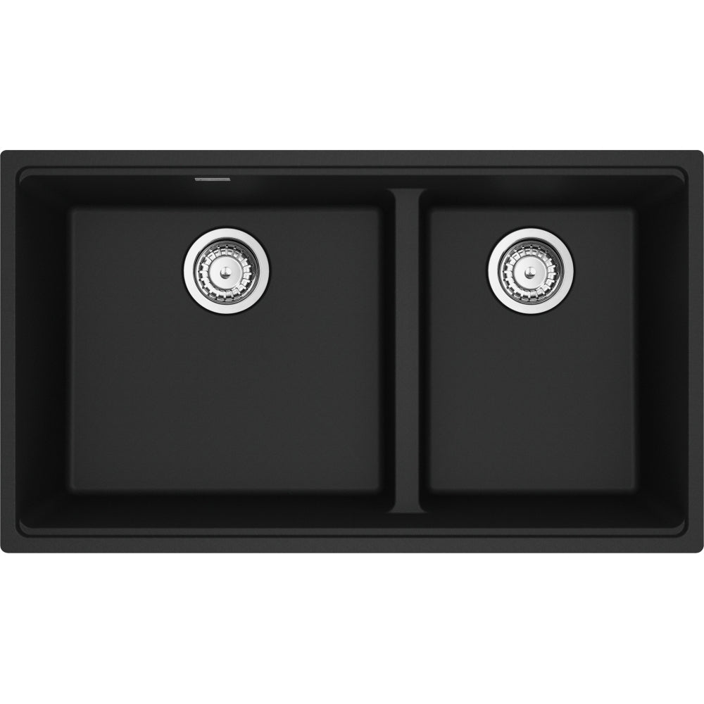 FRANKE MAG1601812LD MARIS UM GRN DBL 36CAB - LOW DIVIDE WITH STRAINER BASKET GRANITE COMPOSITE SINK