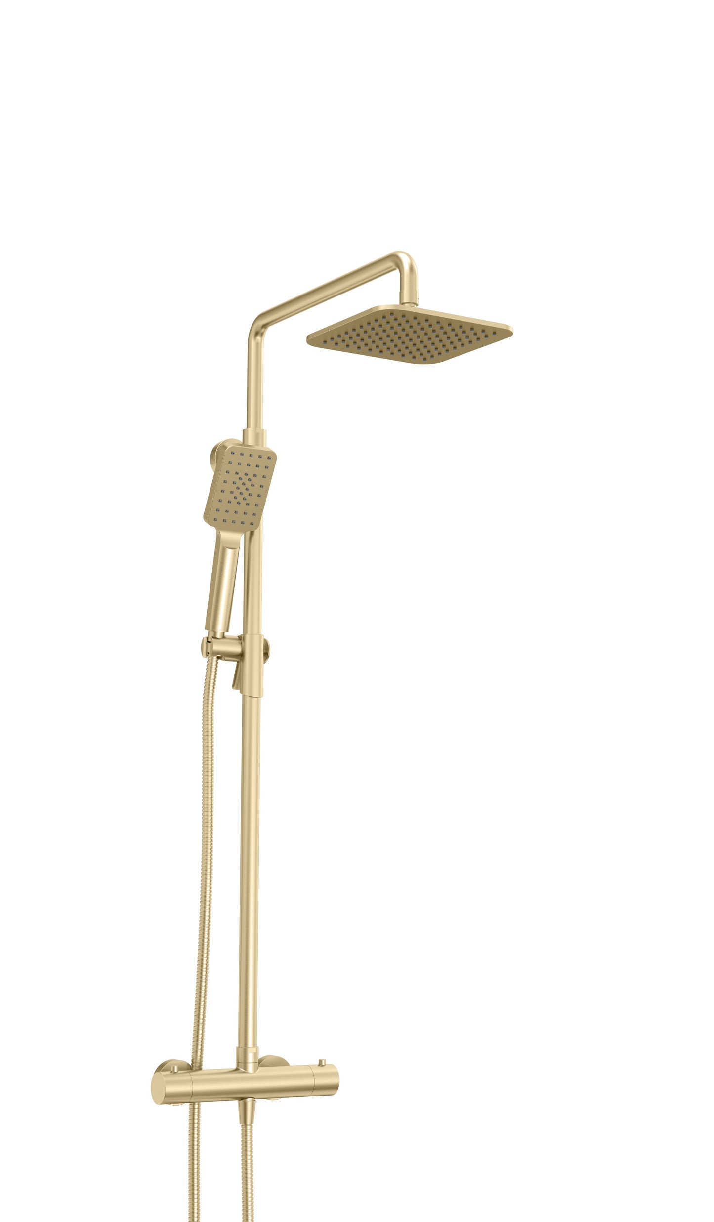 Complete thermostatic shower kit on pillar (shared ports)