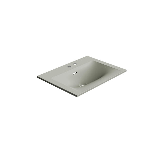 STONETOUCH 2NEV24 Neve 24'' Mineralsolid Vanity Top - 2 Holes