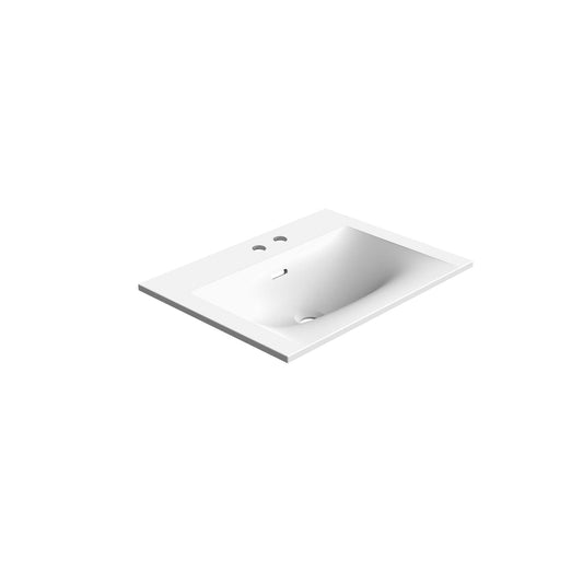 STONETOUCH 2NEV24 Neve 24'' Mineralsolid Vanity Top - 2 Holes