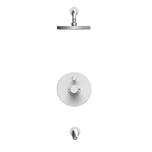 RUBINET T222HOR Pressure Balance Tub & Shower With 8" Wall Mount Shower Head & Arm, With Tub Filler Spout(Trim Only)
