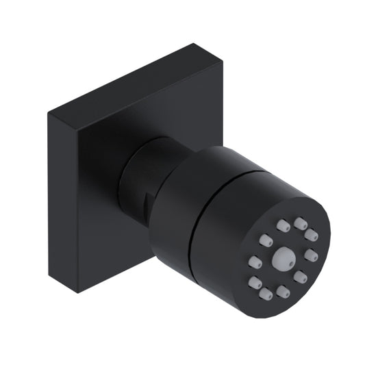 RUBINET T47RSL Temperature Control Shower With Three Separate Volume Controls, Fixed Shower Head, Adjustable Slide Bar, Integral Supply & Hand Held Shower & Four Body Sprays/ 8" Ceiling Mount-Trim Only