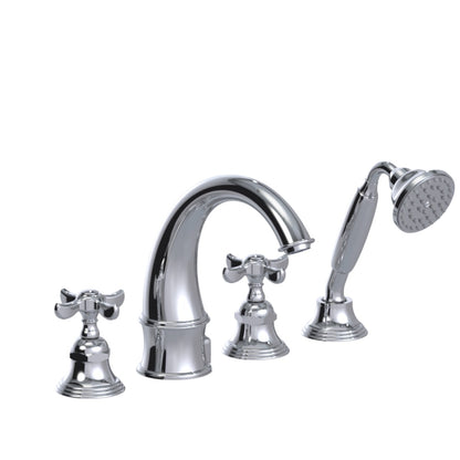 RUBINET T5HRVJC Four Piece Roman Tub Filler With Hand Held Shower With Jasmin (Trim Only)