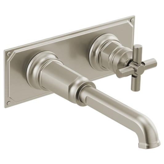 BRIZO INVARI T65776LF Two-Hole, Single-Handle Wall Mount Lavatory Faucet - Cross Handle 1.2 GPM