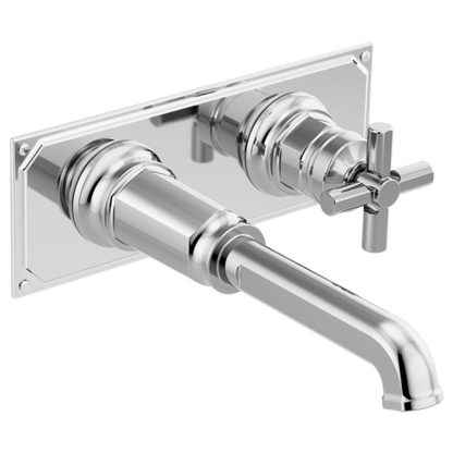 BRIZO INVARI T65776LF Two-Hole, Single-Handle Wall Mount Lavatory Faucet - Cross Handle 1.2 GPM