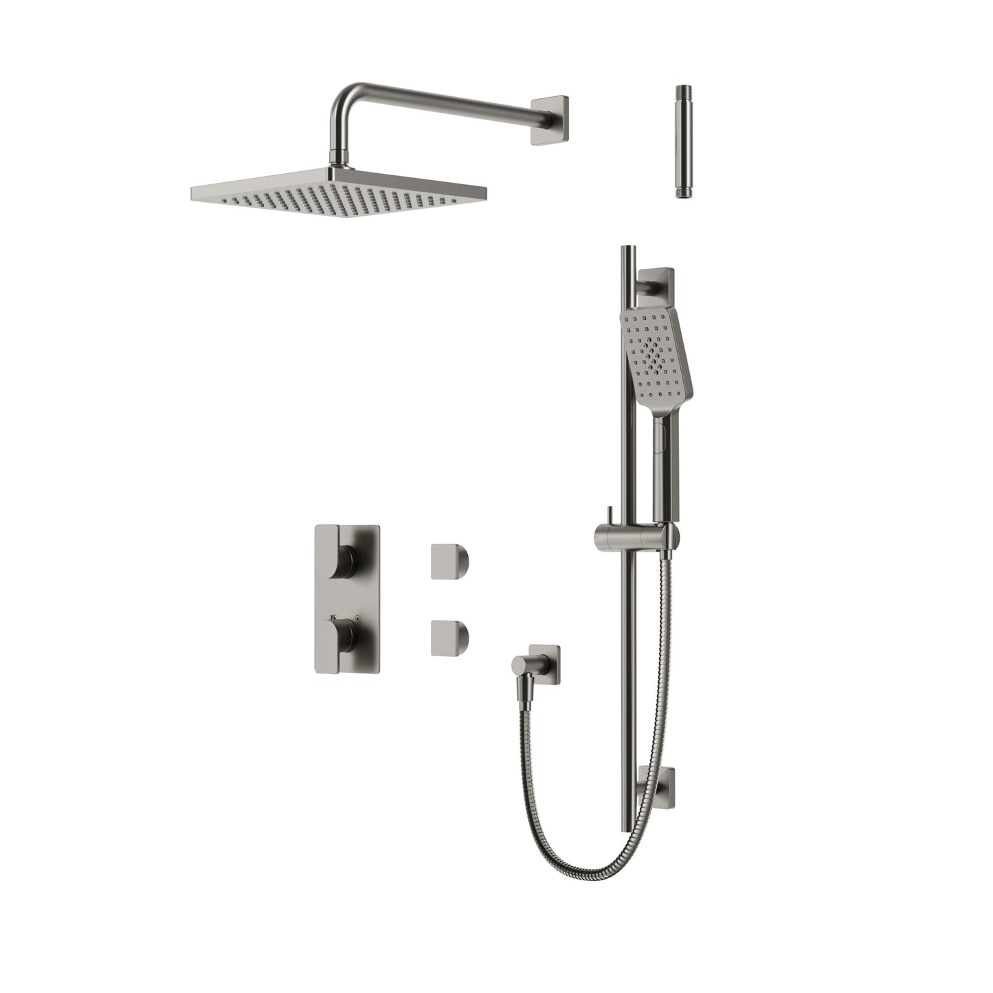 Square Thermostatic Shower Trim Kit 2-way Shared