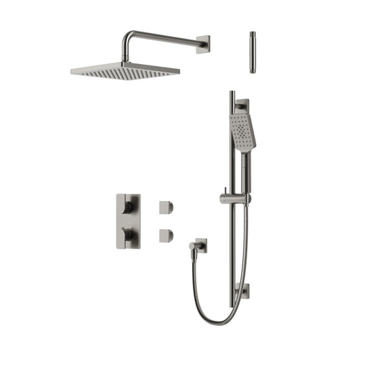 Square Thermostatic Shower Trim Kit 2-way Shared