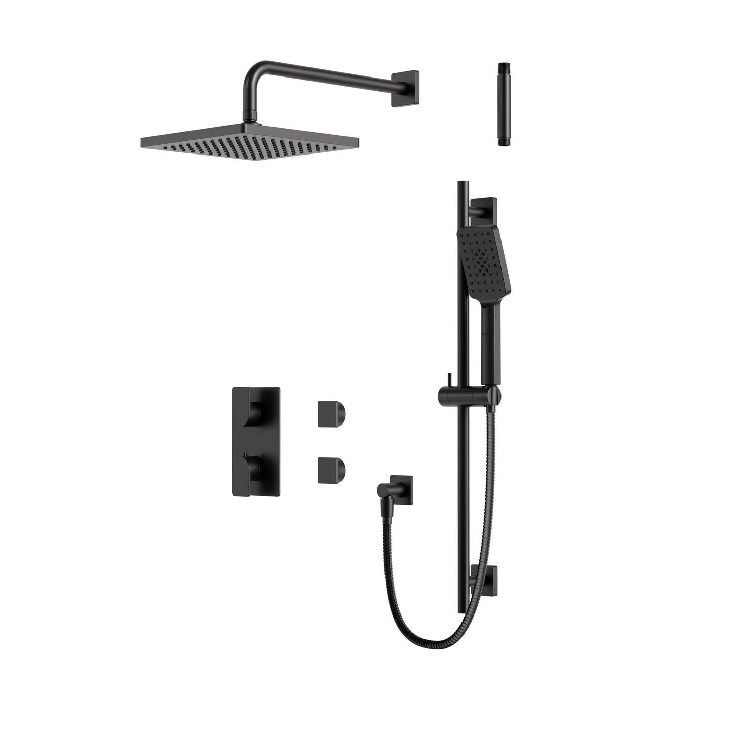 Square Thermostatic Shower Trim Kit 2-way Shared