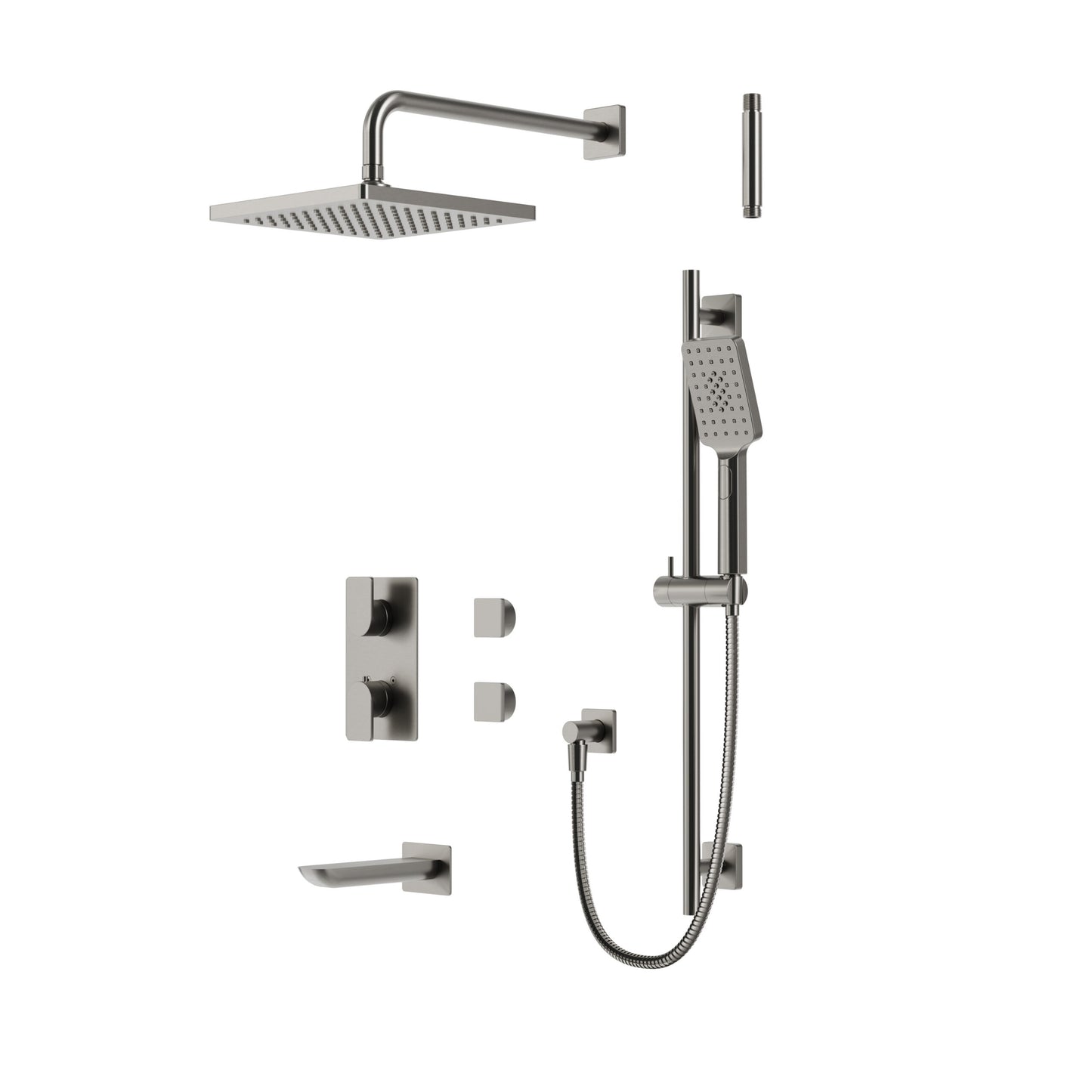 Square Rounded Thermostatic Shower Trim Kit 3-way Non-shared (G)