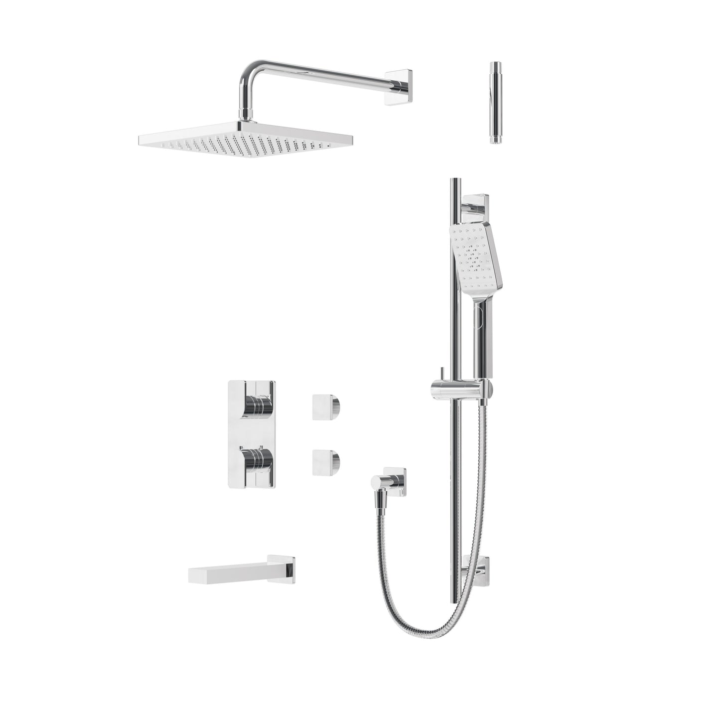 Square Thermostatic Shower Trim Kit 3-way Non-shared (G)