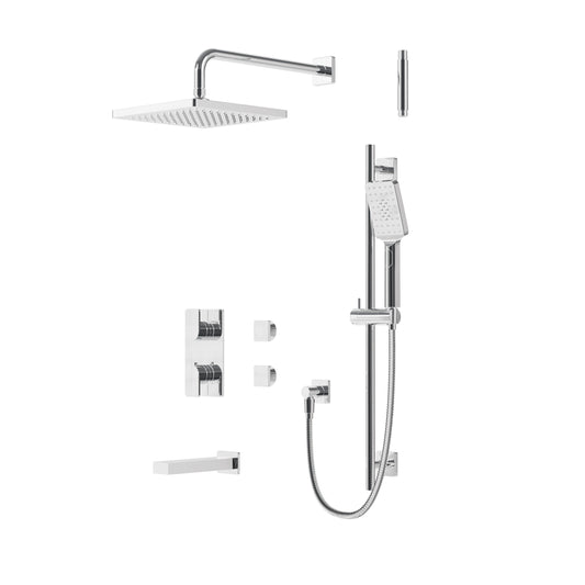 Square Thermostatic Shower Trim Kit 3-way Shared